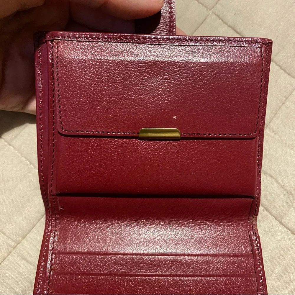 ROLEX watches vintage red leather bifold wallet snap close